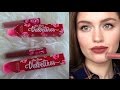Помады Lime Crime Velvetines: RIOT, WICKED, RED VELVET. Свотчи на губах