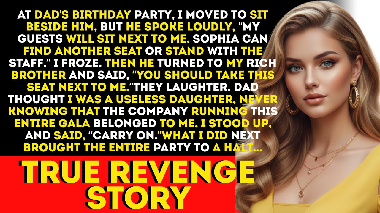 At Dad's birthday party, he refused me a seat—then froze when he found out I owned the gala company.