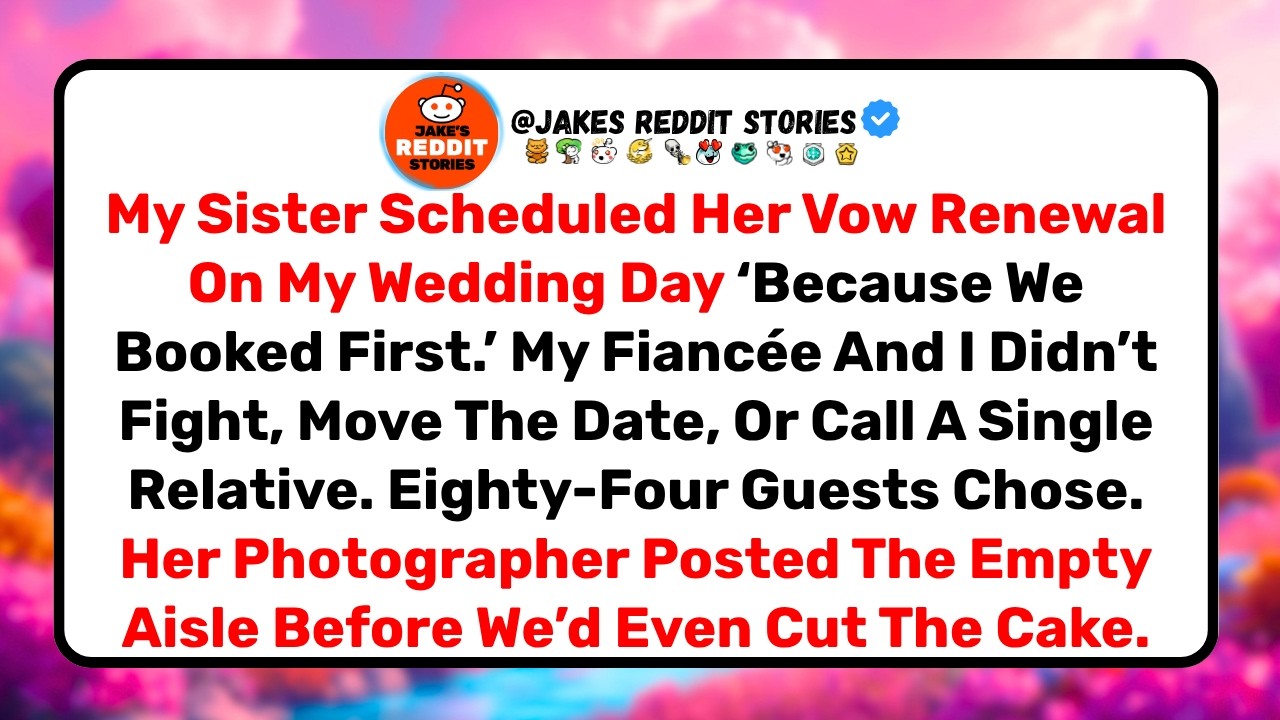 I’d just booked our wedding venue when my sister announced her vow renewal—on the exact same day. My mom knew weeks in advance and never said a word. When I confronted her, she said, “You know how...
