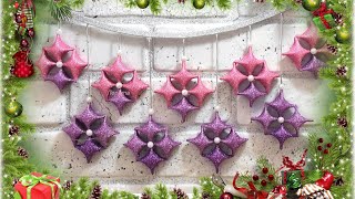 2 DIY Christmas ornament Wall Decoration  Игрушка плюс Гирлянда из фоамирана Новогодний декор