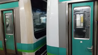 E231系0番台マト105編成+マト123編成 快速上野行き 柏駅発着シーン