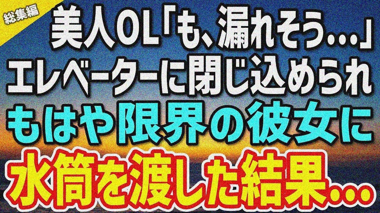 【感動する話】社内一の美人先輩とエレベーターに閉じ込められた俺。先輩「漏れそうなんだけど…」「ええっ！？」→覚悟を決めた俺は…【総集編】
