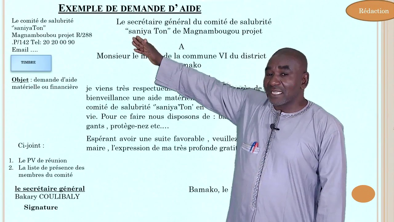 Lettre administrative : Exemple de demande d'aide 