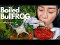 Jin su eating boiled whole frog mukbang food