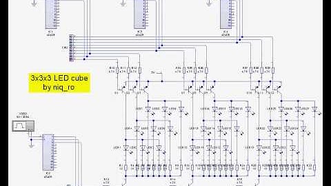 3x3x3 LED cube ver1 by niq_ro