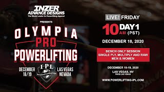 IPL | 2020 Olympia Pro Powerlifting | Day 1 – Bench Only Session