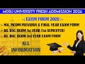 MDSU BA, BSC, BCOM 1st Semester Addmission 2026 Exam Form | MA, MSC, MCOM Previous & Final Exam Form