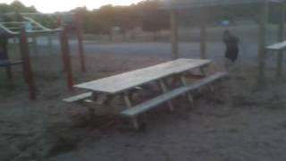 Double Kong Over Two Picnic Tables