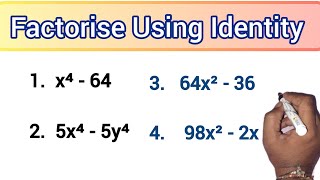Factorise Using Identity || Factorization || factorise Using Identity a² - b² Wealth