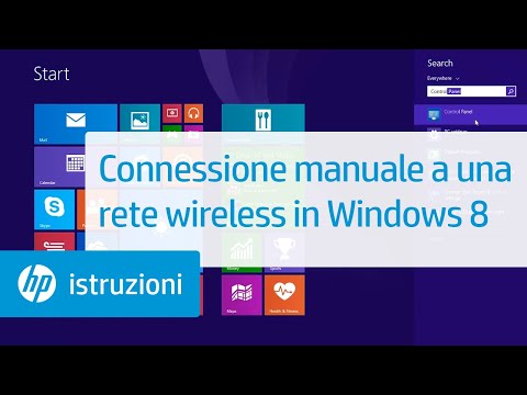 Connessione manuale a una rete wireless in Windows 8