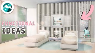 Tutorial Kids Bedroom Ideas (Functional Platforms) | Snowy Escape & Base Game | No CC | Sims 4