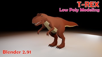 T rex low poly modeling in blender 2.91