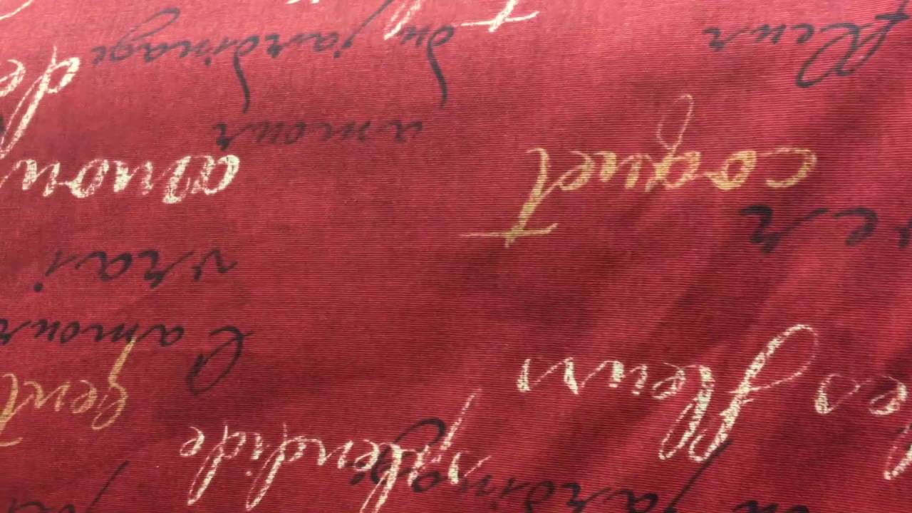 Waverly Inspirations Script On RED 54" Wide Fabric