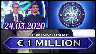 1 Millionen Euro gewonnen bei Wer Wird Millionär 24.03.2020 | Stylegierski
