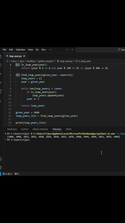 leap year in python.#python #programminglanguage #coding #programming # ...
