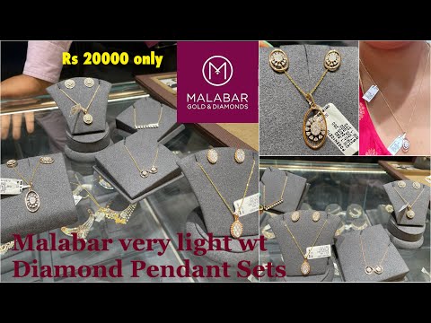 Malabar very light wt Diamond pendant set Designs for Daily wear | Diamond pendant sets