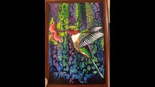 (213) HUMMINGBIRD  Embellishing an Acrylic Swipe on Picture Frame Glass with Sandra Lett 102518