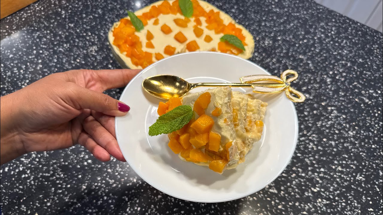 How to make viral mango Arabian bread pudding |Arabian mango bread pudding|