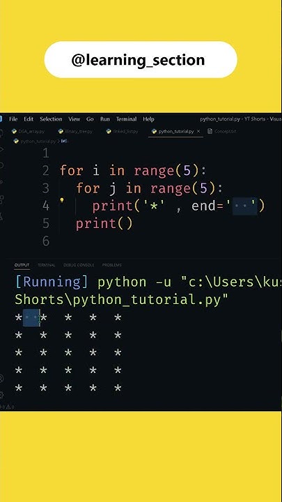 Square Star Pattern - Python | Python Pattern Series | @learning ...