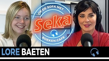 Lore Baeten op de sofa met Seka