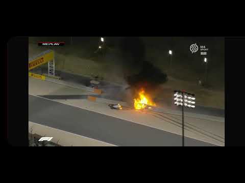 F1 2020 - Bahrain GP - Romain Grosjean crash