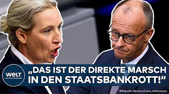 BUNDESTAG: "Sie Bankrotteur unter allen Kanzlern!" AfD-Chefin Alice Weidel attackiert Kanzler Merz!
