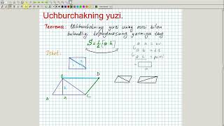 Uchburchakning yuzi (1-qism). Geometriya 8-sinf. 28-dars