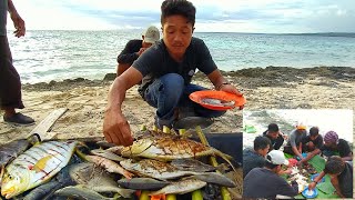 🔴Live Seafood, BBQ on the Beach _ Golden Trevally || Bakar Ikan Makan Bersama di Pantai