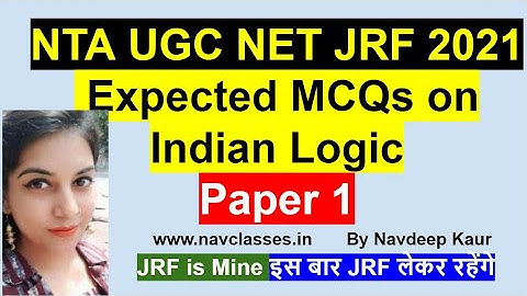NTA UGC NET JRF 2021 Expected MCQs on Indian Logic | By Navdeep kaur