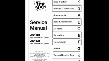 JCB JS130, JS160 Excavator Service Manual