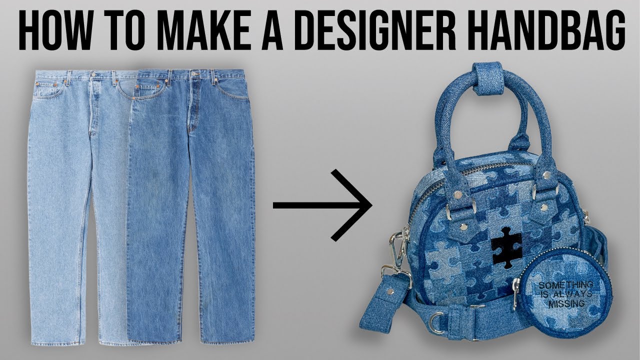 How to Make a Bowler Handbag | BF008, Step-By-Step Tutorial Using Thrifted Jeans (With PDF Pattern)