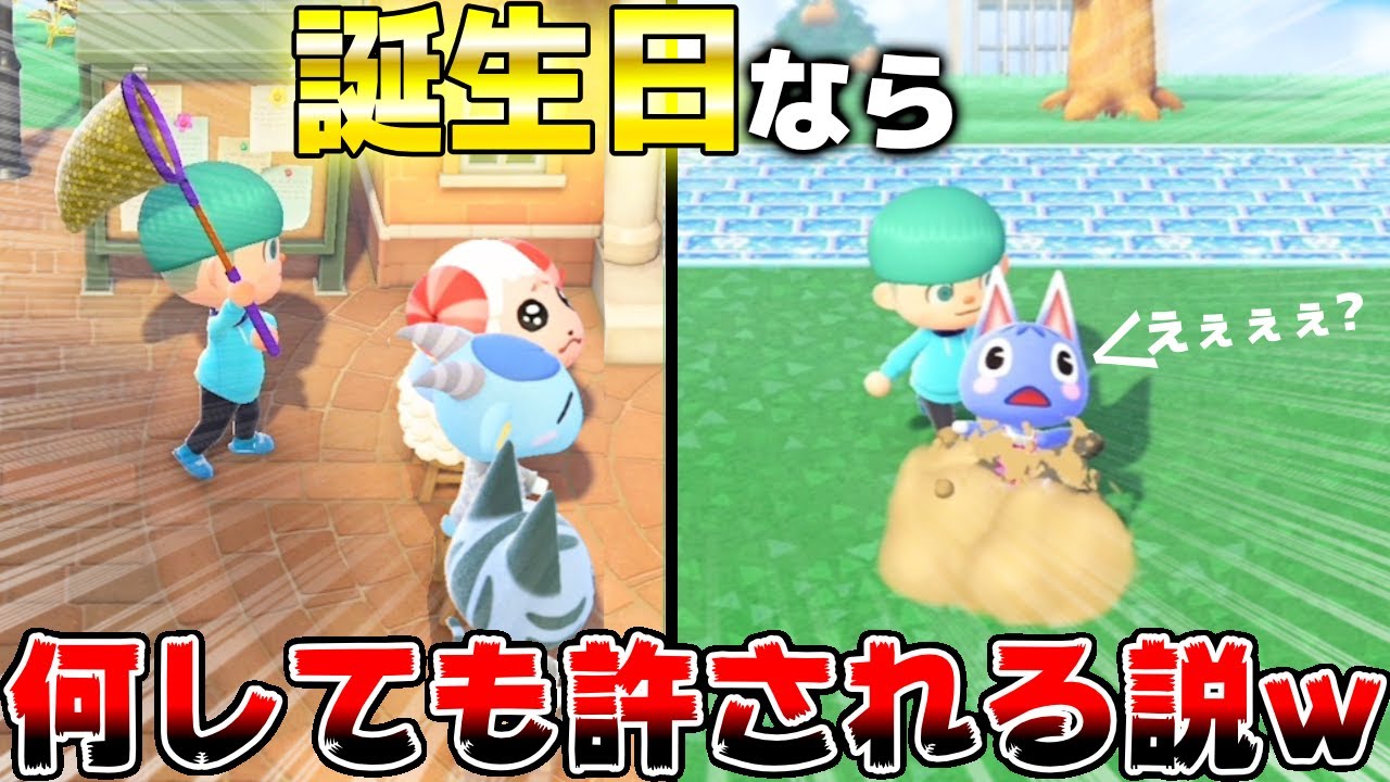 あつ森 誕生日なら ちゃちゃまるや住人にどんな嫌がらせしても絶対許してくれる説したら ヤバすぎたwwww あつまれどうぶつの森 誕生日 Youtube あつ森 誕生日なら ちゃちゃまるや住人にどんな嫌がらせしても絶対許してくれる説したら ヤバすぎたwwww あつまれどうぶつの森 誕生日 Youtube