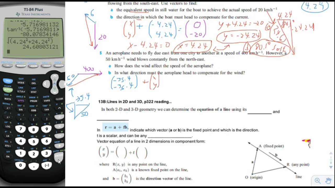 Math SL vector applications p1 - YouTube