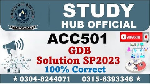 ACC501 GDB 1 Solution Spring 2023, ACC501 GDB Solution  2023, ACC501 GDB Solution, ACC501 GDB,