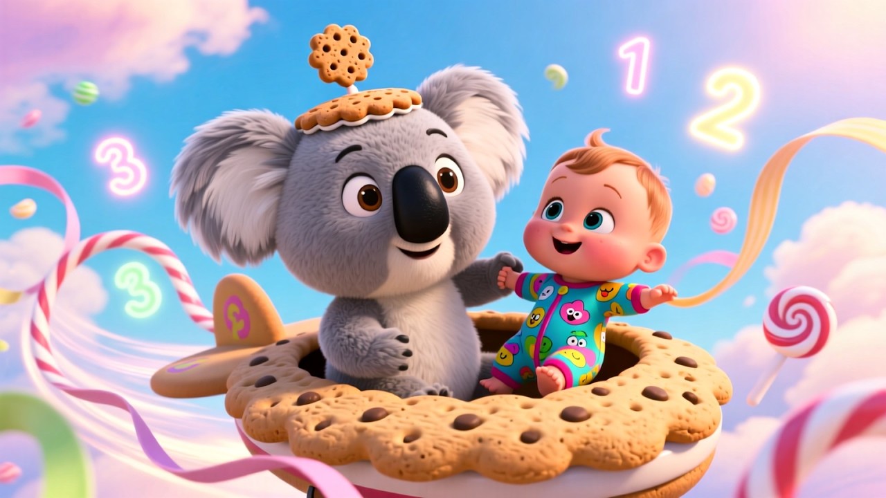Koala Flies a Cookie Plane | Fun Animal Song for Kids | Playful Adventure in the Sky