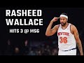 Rasheed wallace hits first 3 as a knick msg goes crazy