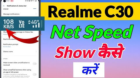 Realme C30 me Net Speed kaise show kare | How to show Net speed in realme c30 | realme c30 Net Speed