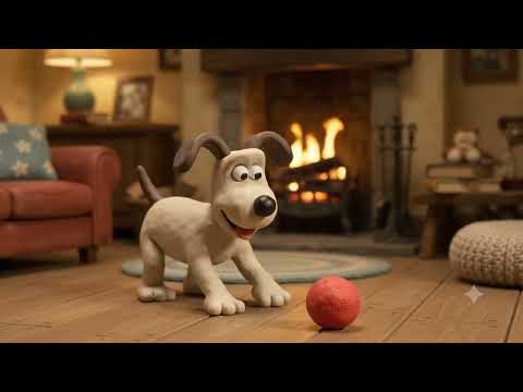 made a dog standing and playing