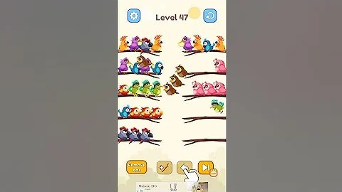 Bird sort 2 colour Puzzle game 🐦 levels 47 #puzzlegame #gameplay #gaming #pubgmobile