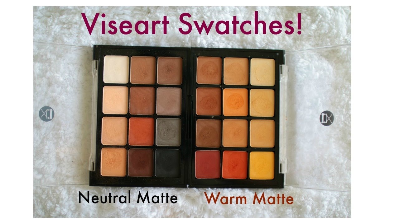 Viseart Neutral Matte eyeshadow palette and Warm matte eyeshadow palette | Swatches | Beautylashes19 - YouTube