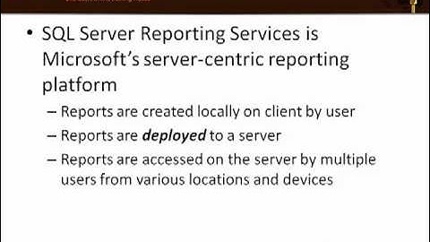 What is Reporting Services? (Part 1)