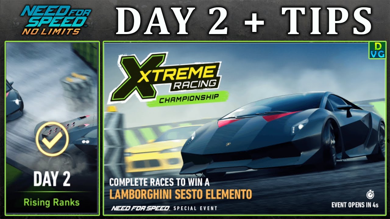 NFS No Limits | Day 2 + TIPS - Lamborghini Sesto Elemento | XRC Event