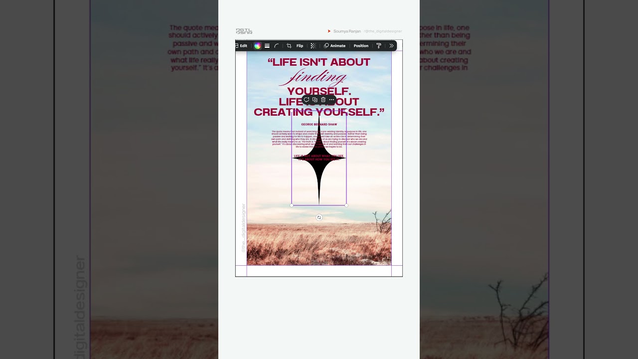 How to design a typography quote poster for wall art frame on 