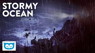 Ocean Storm at Night Ambience - 2 Hours Relaxing Wind, Rain, & Crashing Wave Sounds