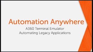 Automation Anywhere Terminal Emulator Package