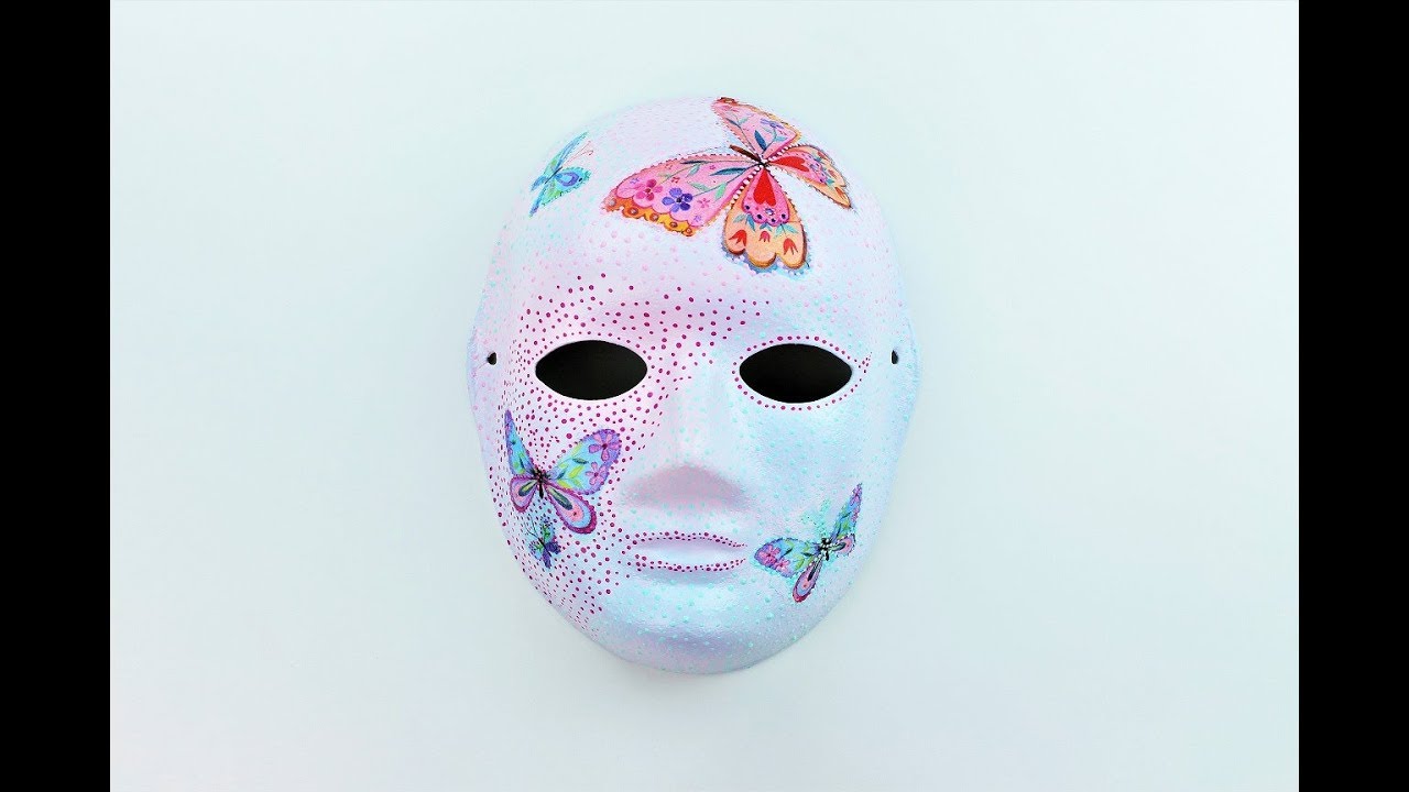 Decoupage paper mask - decoupage painting ideas - Decoupage Tutorial -  Decoupage for beginners - YouTube