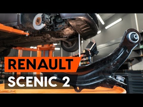 How to change front suspension arm / front control arm on RENAULT SCENIC 2 (JM) [TUTORIAL AUTODOC]