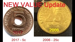 New Adjusted Value Update Sa 25C 5C Centavos - Philippine Coins