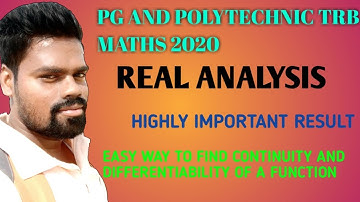 PG AND POLYTECHNIC TRB MATHS 2020 || REAL ANALYSIS IMPORTANT PROBLEM