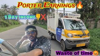 Porter partner app👎 | Delivery income ❌ | My 1 Day income 😤 | Mahindra jeeto CNG🔥 |lvs Tata ace⛔